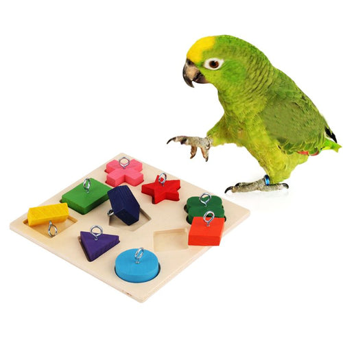 Pet Educational Toys, Interactive Colorful Wooden Block Puzzle - bnotebuzz