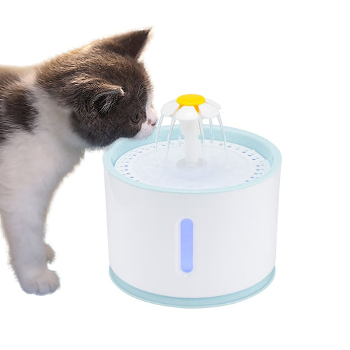 2.4L Automatic Pet Cat Water Fountain with LED Electric USB; Filters Available, 2 Color Options - bnotebuzz