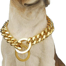 Load image into Gallery viewer, 45cm Dog Large &quot;Gold&quot; Chain Collar Metal
