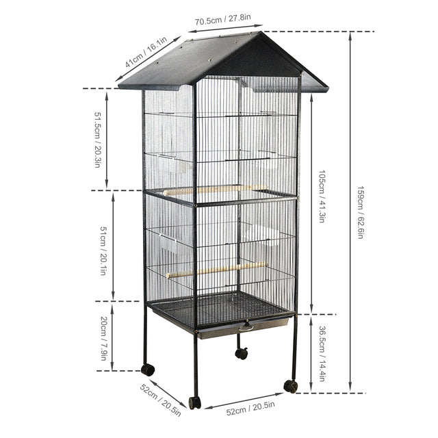 Tall Rolling Bird Cage