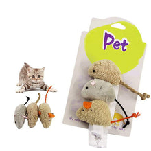 Load image into Gallery viewer, 3Pc Mouse Toys for Kitty, with Squeaky Noise
