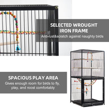 Load image into Gallery viewer, Iron Wire Bird Cage Rolling Storage Shelf Lockable Casters
