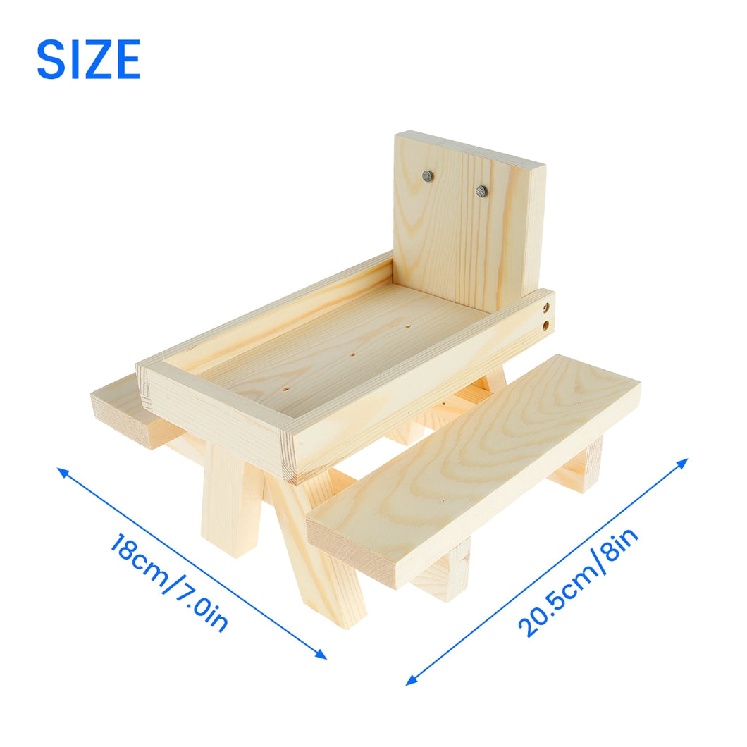 Wooden Squirrel Picnic Table Pets Food Storage