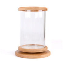 Load image into Gallery viewer, 360 Degree Rotating Glass Mini Fish Tank, Bamboo Base; 3 Options Available - bnotebuzz
