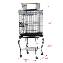Load image into Gallery viewer, Metal Birdcage with Stand, Perches and Stainless Steel Food Cups - bnotebuzz
