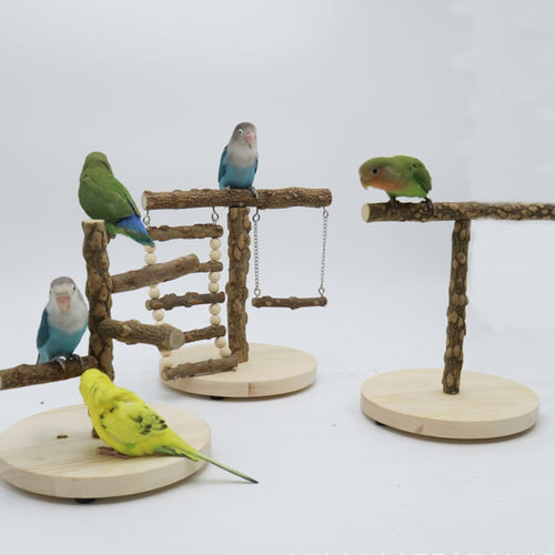 Natural Wood Parrot Play Stand, Options Available - bnotebuzz