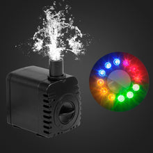 Load image into Gallery viewer, Ultra-Quiet Water Pump IP68 Waterproof Submersible Fountain Pump for Aquarium, Bird Bath, Pond, with LED Lights
