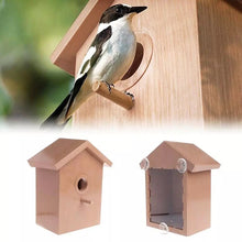 Load image into Gallery viewer, Wood Bird Nest Outdoor Suction Cup Install - bnotebuzz
