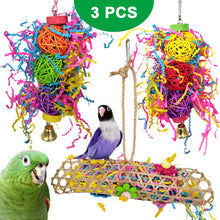 Load image into Gallery viewer, Bird Foraging Toy Set, Assorted, Hanging, 3 Piece - bnotebuzz
