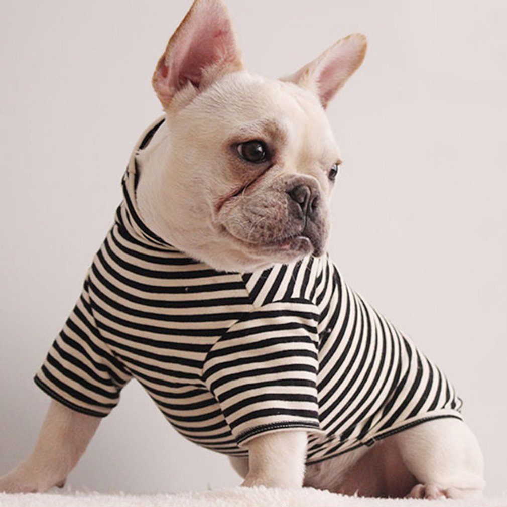 Spring Summer Pet Dog Shirt Fashion Striped Short Sleeve; Cotton